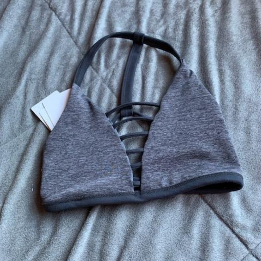 Body Language Simone Reversible Sports Bra NWT Pearl/GunMetal - Picture 6 of 11